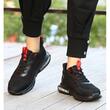 Pantofi de protectie S1, bombeu metalic, Btex Airbag, negru-rosu