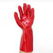 Manusi de protectie chimica, pe suport textil, PVC, rosu