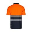 Tricou polo reflectorizant cu maneca scurta, 140gsm, 300504, portocaliu-bleumarin,