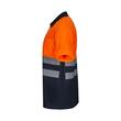 Tricou polo reflectorizant cu maneca scurta, 140gsm, 300504, portocaliu-bleumarin,