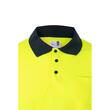 Tricou polo reflectorizant cu maneca lunga, 140gsm, bleumarin-galben neon