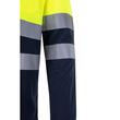 Tricou polo reflectorizant cu maneca lunga, 140gsm, bleumarin-galben neon
