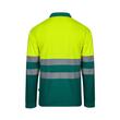 Tricou polo reflectorizant cu maneca lunga 140gsm, verde-galben neon