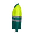 Tricou polo reflectorizant cu maneca lunga 140gsm, verde-galben neon