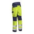 Pantaloni de lucru in talie reflectorizanti Hibana, galben neon-bleumarin, unisex