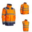 Geaca de lucru impermeabila, Kanata, portocaliu neon-bleumarin, unisex