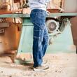Pantaloni denim in talie 103028S Velilla, albastru