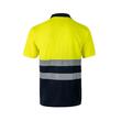 Tricou polo reflectorizant cu maneca scurta, 140gsm, 305504, bleumarin-galben neon