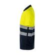 Tricou polo reflectorizant cu maneca scurta, 140gsm, 305504, bleumarin-galben neon