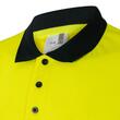 Tricou polo reflectorizant cu maneca scurta, 140gsm, 305504, bleumarin-galben neon
