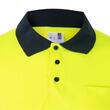 Tricou polo reflectorizant cu maneca scurta, 140gsm, 305504, bleumarin-galben neon