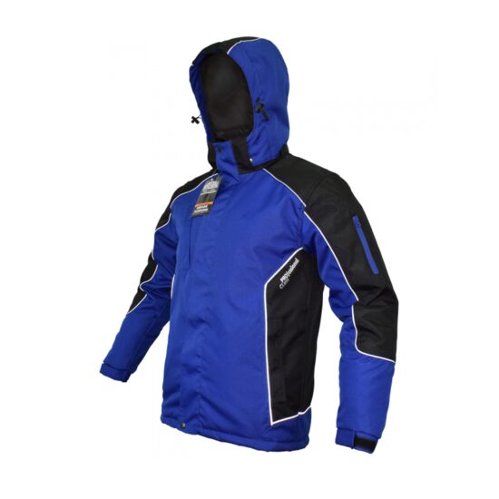 Geaca de lucru impermeabila, matlasata, cu gluga, Winlong Professional, albastru