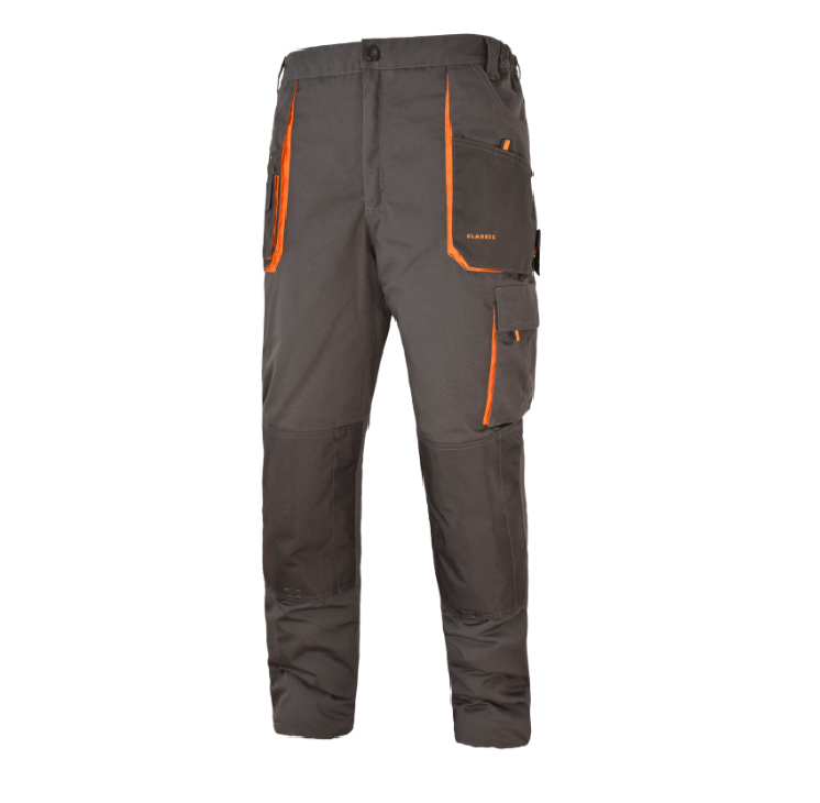 Pantaloni in talie vatuiti, Classic, gri-negru-portocaliu