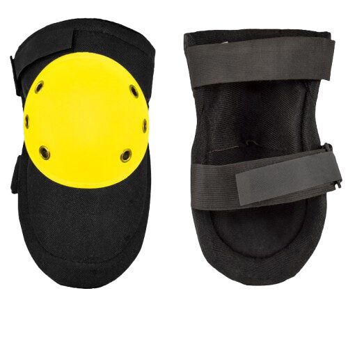 Genunchiere de protectie cu burete, prindere cu scai, negru-galben
