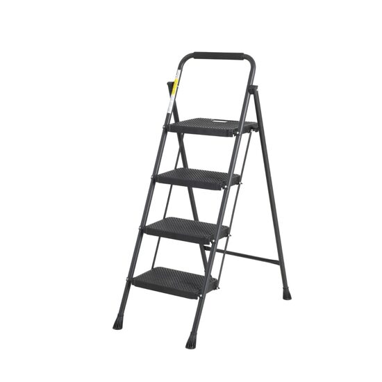 Scara de metal, model EuroTower, 4 trepte, negru