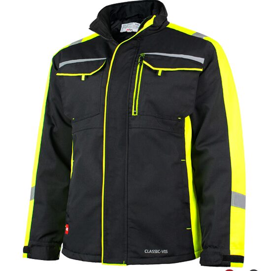 Jacheta de lucru reflectorizanta, Classic-Vis, negru-galben