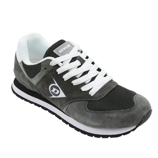 Pantofi protectie, piele integrala, fara bombeu, fara lamela, antistatici, antiderapanti, culoare gri, O2, Dunlop Flying Wing unisex