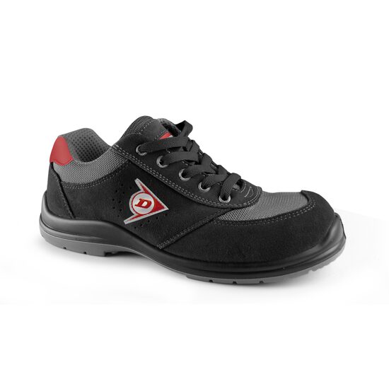 Pantofi de protectie cu bombeu compozit, lamela textila, Dunlop First One, S1P, negru-gri