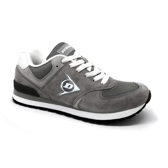 Pantofi protectie, piele integrala, fara bombeu, fara lamela, antistatici, antiderapanti, culoare gri, O2, Dunlop Flying Wing unisex