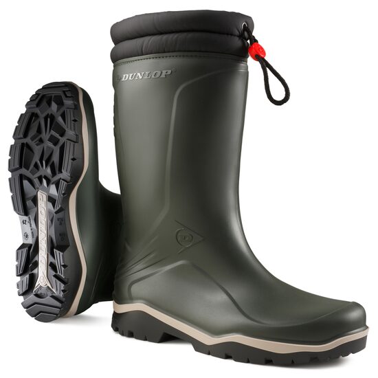 Cizme de protectie, PVC, imblanite, Dunlop Blizzard, verde inchis, unisex