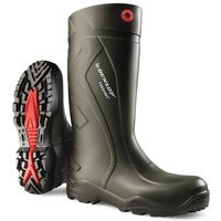 Cizme protectie, PVC + cauciuc nitrilic, fara bombeu, antiderapante, termoizolante, culoare verde, O4, SRC, Dunlop Purofort