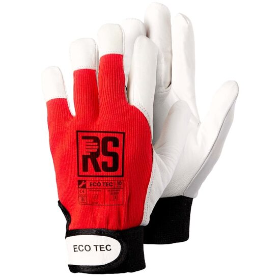 Manusi de protectie iarna Eco Tech, alb-rosu