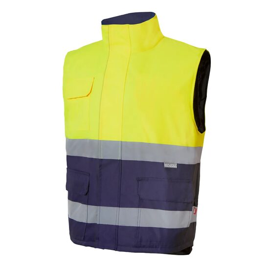 Vesta reflectorizanta, 180 gsm, matlasata, galben neon-bleumarin, unisex