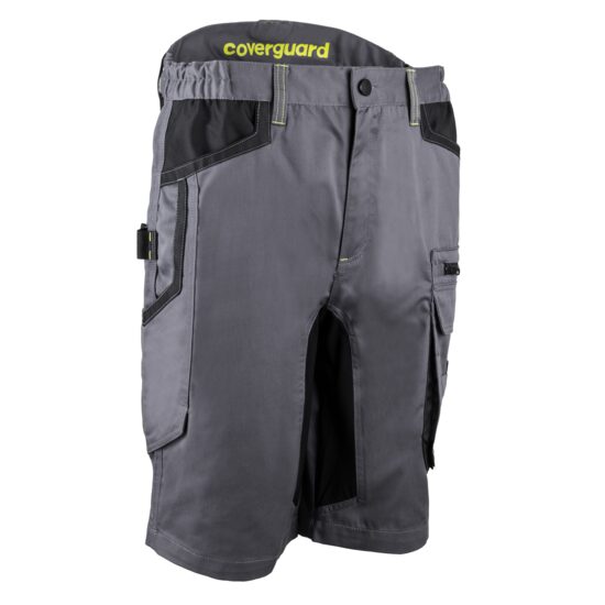 Pantaloni scurti talie elastica, 270 gsm, Baru, gri-lime
