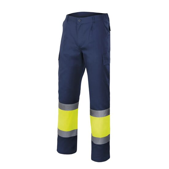 Pantaloni in talie cu benzi reflectorizante, 190 gsm, buzunare laterale, 303003, verde-galben
