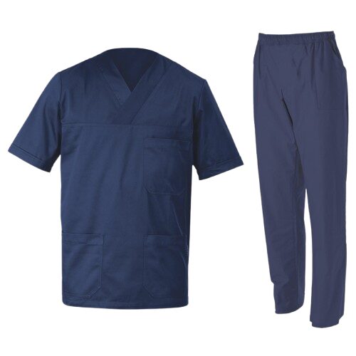 Costum medici tunica+pantaloni, M3, bleumarin