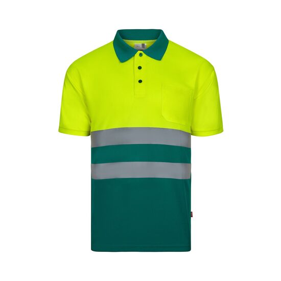 Tricou polo reflectorizant cu maneca scurta, 140gsm, 300504, verde-neon,