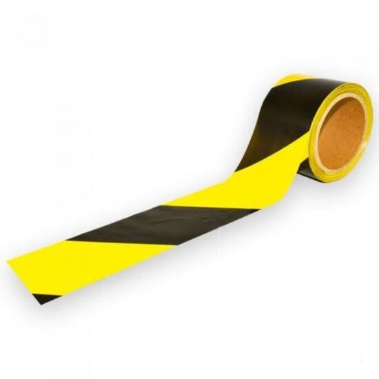 Banda delimitare din polietilena, 70mm x100m, galben-negru