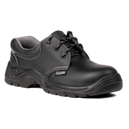 Pantofi de protectie din piele cu bombeu si lamela metalica, talpa antiderapanta, antistatica, S3, Agate II, unisex, negru
