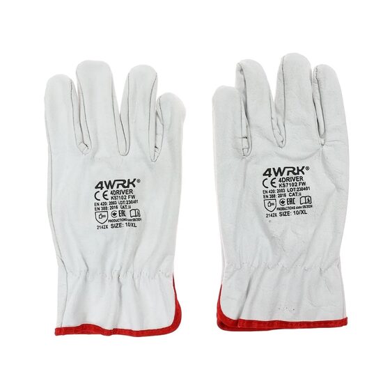 Manusi de protectie din piele capra, 4 Driver, alb