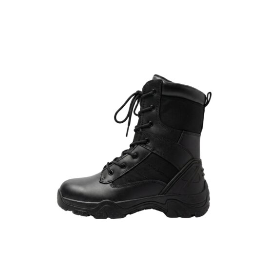 Bocanci paza militari, piele action, antiderapanti, inchidere fermoar, OB, Patriot, Kronsafe, negru