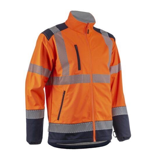Geaca de lucru reflectorizanta softshell, Kazan, portocaliu-bleumarin, unisex