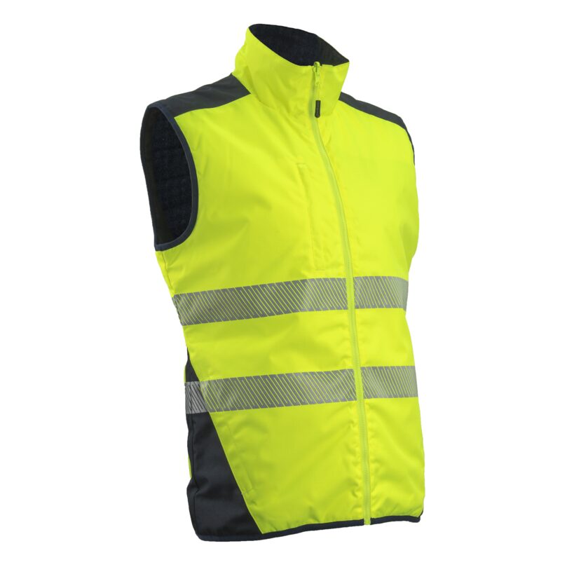 Vesta reflectorizanta, Yoru, galben neon-bleumarin, unisex