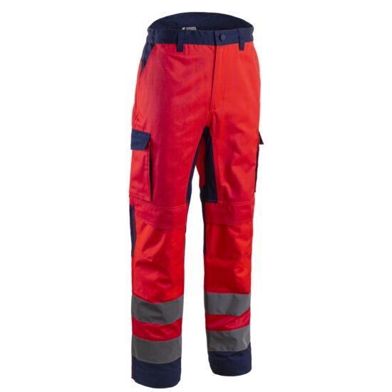 Pantaloni de lucru reflectorizanti, Hibana, rosu-bleumarin, unisex