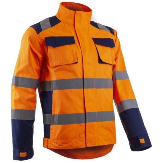 Geaca de lucru reflectorizanta Hibana, portocaliu-bleumarin, unisex
