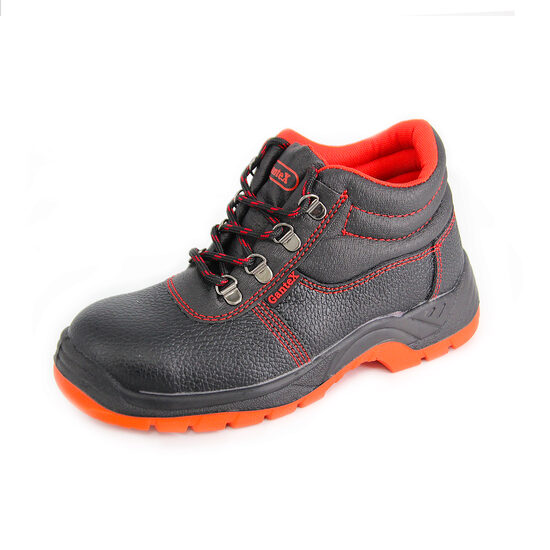 Bocanci de protectie din piele cu bombeu si lamela metalica, talpa antiperforatie, impermeabili, S3, Bruno, unisex, negru