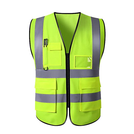 Vesta reflectorizanta cu fermoar, Manager, galben neon, unisex