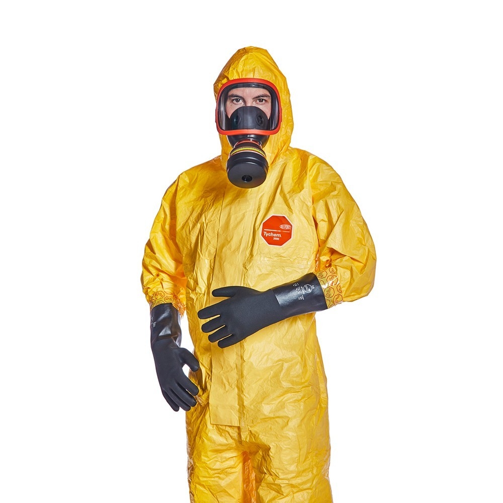 Combinezon antichimic, din polietilena, Tychem, galben