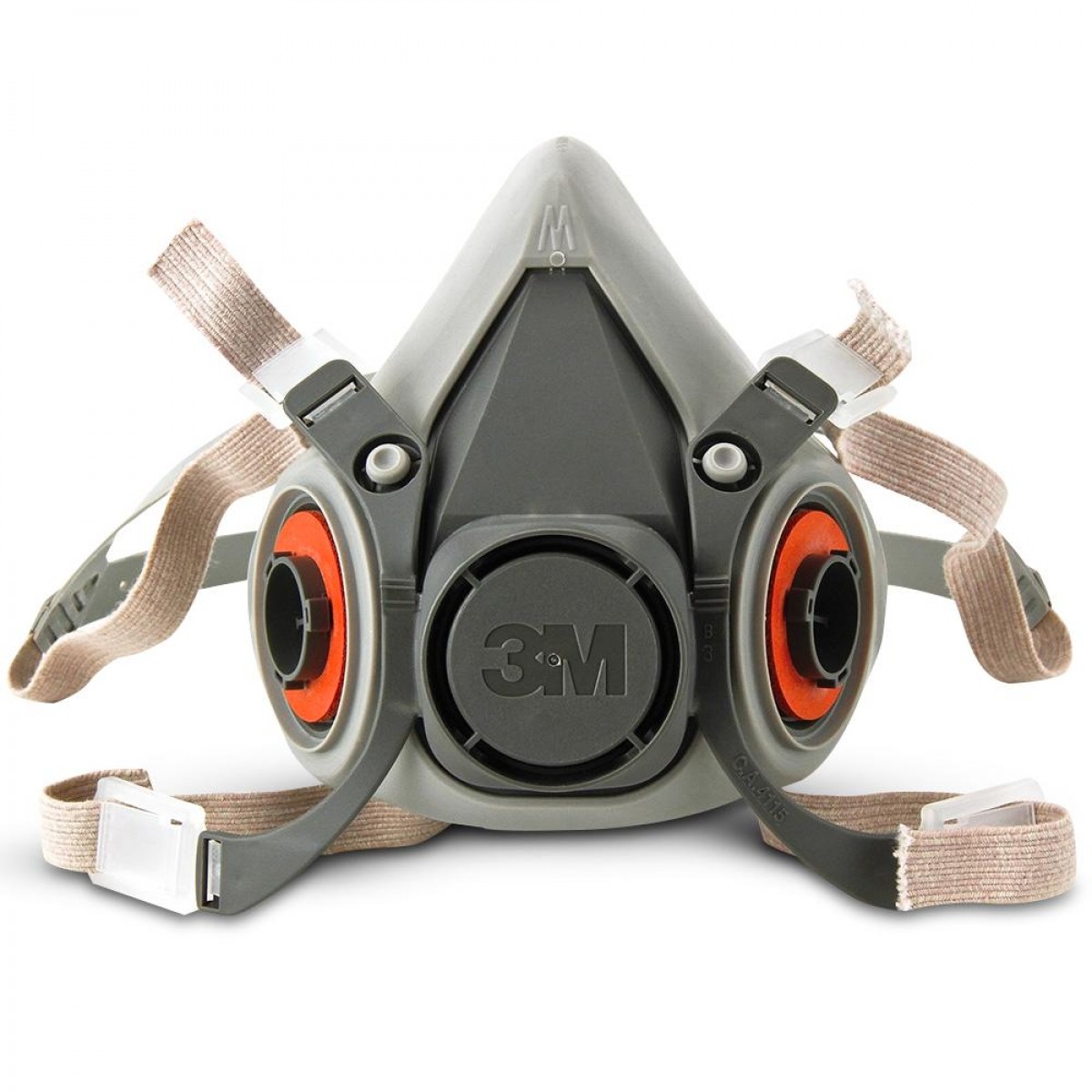 Semimasca 3M 6200 cu 2 filtre schimbabile, gri-portocaliu