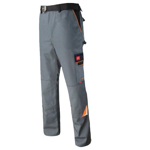 Pantaloni de lucru din tercot, pe talie, 320 gsm, Professional, gri-portocaliu
