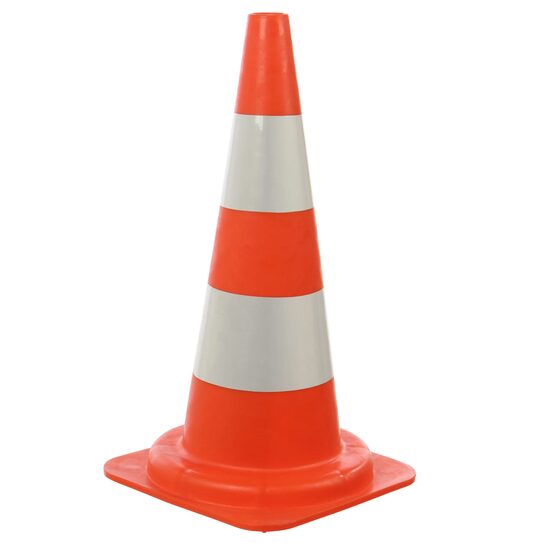 Con de semnalizare cu benzi eflectorizante, rosu, 54cm