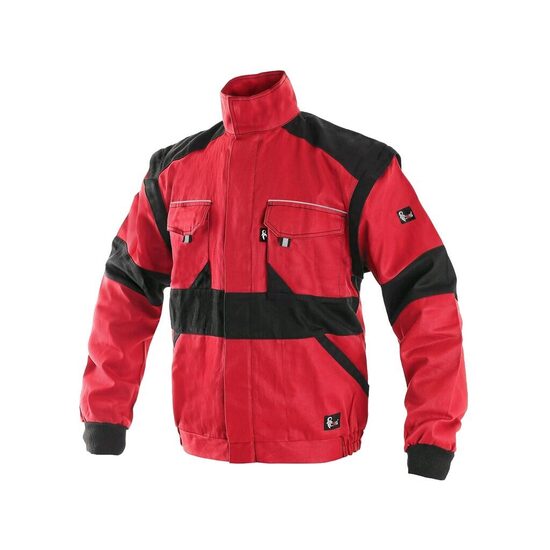 Geaca de lucru cu maneci detasabile, 260 gsm, Luxyeda, rosu-negru