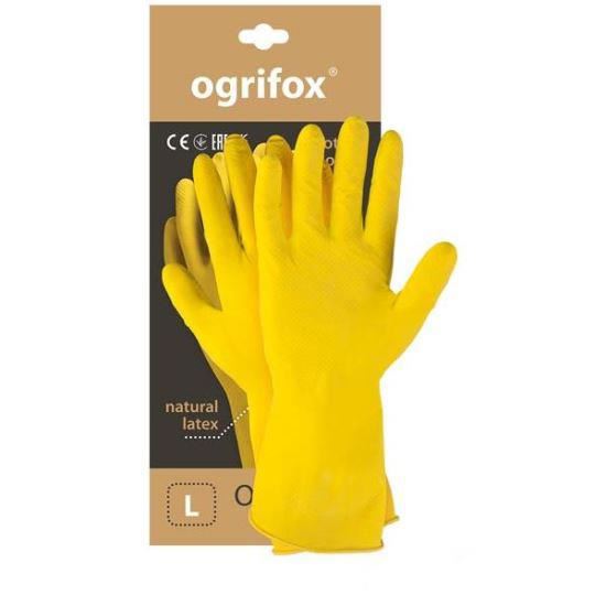 Manusi de protectie din latex, galben