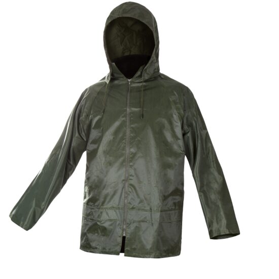 Jacheta de lucru impermeabila, din fas, cu gluga, KTN, verde